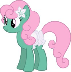 Size: 5000x5045 | Tagged: safe, artist:firlin123, mint swirl, earth pony, pony, g4, .svg available, female, flower, flower in hair, mare, simple background, solo, transparent background, vector