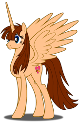 Size: 726x1120 | Tagged: safe, artist:pagiepoppie12345, oc, oc only, oc:pagie fausticorn, alicorn, pony, female, heart, horn, mare, paige hogan, paintbrush, painting, rainbow, shadow, simple background, smiling, spread wings, stars, story included, transparent background, wings