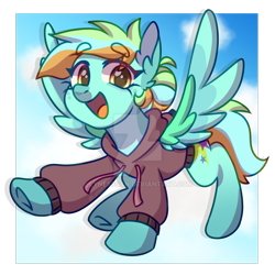 Size: 1280x1280 | Tagged: safe, artist:lynesssan, oc, oc:glitter star, pegasus, pony, clothes, female, hoodie, mare, solo