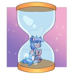 Size: 1280x1280 | Tagged: safe, artist:lynesssan, oc, oc only, oc:dusk, earth pony, pony, deviantart watermark, female, hourglass, mare, micro, obtrusive watermark, solo, watermark