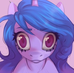 Size: 2166x2137 | Tagged: safe, artist:helemaranth, izzy moonbow, pony, unicorn, g5, female, high res, kubrick stare, looking at you, mare, solo, staring at you, thousand yard stare