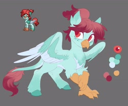 Size: 3769x3116 | Tagged: safe, artist:helemaranth, oc, oc only, hippogriff, pony, pony town, female, griffon oc, high res, reference sheet, simple background, solo
