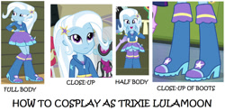 Size: 1272x628 | Tagged: safe, artist:prentis-65, trixie, human, equestria girls, g4, boots, clothes, high heel boots, hoodie, legs, pictures of legs, shirt, shoes, skirt, solo