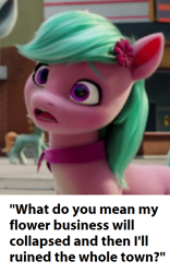 Size: 450x720 | Tagged: safe, edit, edited screencap, screencap, dahlia, earth pony, pony, g5, my little pony: tell your tale, neighfever, spoiler:g5, spoiler:my little pony: tell your tale, spoiler:tyts01e16, solo, surprised