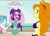 Size: 1022x737 | Tagged: safe, artist:niban-destikim, adagio dazzle, aria blaze, sonata dusk, human, equestria girls, g4, aria brute, aria buff, beach, belly button, bikini, clothes, female, muscles, ripped pants (spongebob episode), speech bubble, swimsuit, the dazzlings