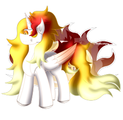 Size: 1545x1500 | Tagged: safe, artist:thebenalpha, daybreaker, alicorn, original species, plush pony, pony, g4, button eyes, female, plushie, simple background, transparent background