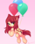 Size: 1419x1754 | Tagged: safe, artist:airiniblock, oc, oc only, oc:airi, bat pony, pony, rcf community, balloon, bat pony oc, simple background, solo