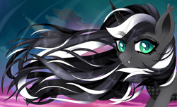 Size: 6600x4000 | Tagged: safe, alternate version, artist:scorpionsss, oc, oc only, oc:julga, alicorn, hybrid, kirin, pony, black and white mane, solo