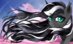 Size: 6600x4000 | Tagged: safe, artist:scorpionsss, oc, oc only, oc:julga, alicorn, hybrid, kirin, pony, black and white mane, solo