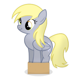 Size: 2000x2000 | Tagged: safe, alternate version, artist:candy meow, derpy hooves, pegasus, pony, g4, box, derp, female, high res, if i fits i sits, mare, pony in a box, simple background, solo, transparent background
