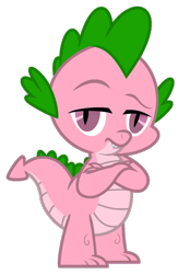 Size: 721x1108 | Tagged: safe, artist:foxyfell1337, spike, spike (g1), dragon, g1, g4, simple ways, breaking the fourth wall, g1 to g4, generation leap, looking at you, simple background, solo, transparent background
