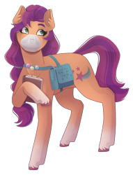 Size: 2900x3800 | Tagged: safe, alternate version, artist:monnarcha, sunny starscout, earth pony, pony, g5, book, face mask, high res, mask, simple background, solo, transparent background