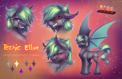 Size: 1344x871 | Tagged: safe, artist:limreiart, oc, oc only, bat pony, pony, bat pony oc, reference sheet, solo