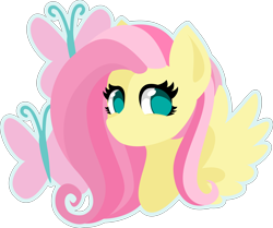 Size: 4774x4000 | Tagged: safe, artist:up1ter, fluttershy, pegasus, pony, g4, bust, cute, cutie mark background, daaaaaaaaaaaw, female, lineless, outline, portrait, shyabetes, simple background, solo, transparent background