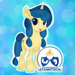 Size: 4133x4133 | Tagged: safe, artist:prismapony, oc, oc:asteria, pony, unicorn, essquestrianischerstammtisch, logo, mascot