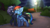 Size: 3500x1969 | Tagged: safe, artist:severe acrophobia, rainbow dash, oc, oc:tempest streamrider, pegasus, pony, g4, bench, bush, canon x oc, commission, date, female, male, moon, night, park, ship:streamdash, shipping, straight, streetlight, tree, walking