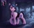 Size: 1476x1200 | Tagged: safe, alternate version, artist:escapist, derpibooru exclusive, edit, edited screencap, screencap, izzy moonbow, pony, unicorn, g5, my little pony: a new generation, alternate hairstyle, clothes, collar, female, goth, goth izzy, leotard, mare, screencap reference, solo, unshorn fetlocks