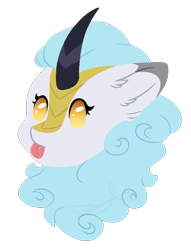 Size: 577x755 | Tagged: safe, artist:purplegrim40, oc, oc only, kirin, :p, bust, commission, kirin oc, simple background, tongue out, transparent background, ych result