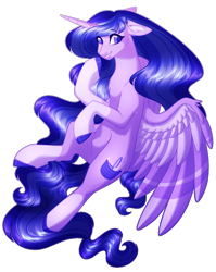 Size: 1500x1886 | Tagged: safe, artist:purplegrim40, oc, oc only, alicorn, pony, alicorn oc, colored hooves, female, flying, grin, horn, mare, simple background, smiling, solo, transparent background, wings