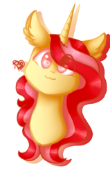 Size: 661x1037 | Tagged: safe, artist:prettyshinegp, oc, oc only, pony, unicorn, bust, ear fluff, eye clipping through hair, female, mare, signature, smiling, solo