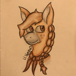 Size: 1000x1000 | Tagged: safe, artist:lil_vampirecj, oc, oc only, oc:coffee bean, earth pony, pony, braid, bust, looking at you, necktie, portrait, smiling, smiling at you, solo