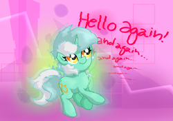 Size: 4054x2862 | Tagged: safe, artist:background basset, lyra heartstrings, pony, unicorn, g4, abstract background, error, floating, glitch, solo, text