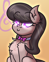 Size: 3060x3900 | Tagged: safe, artist:iceflower99, octavia melody, earth pony, pony, g4, chest fluff, ear fluff, eye clipping through hair, high res, necktie, purple eyes, simple background, solo, video at source, video in description