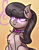 Size: 3060x3900 | Tagged: safe, artist:iceflower99, octavia melody, earth pony, pony, g4, chest fluff, ear fluff, eye clipping through hair, high res, necktie, purple eyes, simple background, solo, video at source, video in description