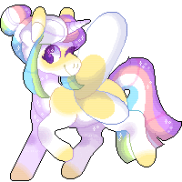 Size: 200x200 | Tagged: safe, artist:tookiut, oc, oc only, alicorn, pony, alicorn oc, animated, ethereal mane, gif, horn, one eye closed, pixel art, simple background, smiling, starry mane, transparent background, wings, wink