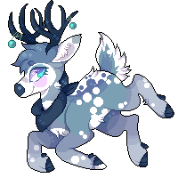 Size: 200x200 | Tagged: safe, artist:tookiut, oc, oc only, deer, antlers, deer oc, neckerchief, non-pony oc, pixel art, simple background, smiling, transparent background