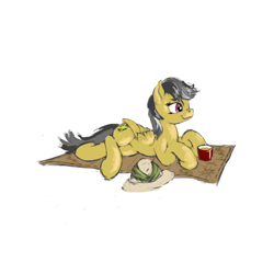 Size: 1000x1000 | Tagged: safe, artist:da-exile, daring do, pony, g4, carpet, hat, lying down, pith helmet, prone, simple background, solo, white background