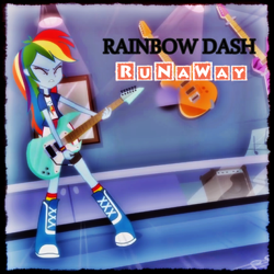 Size: 1080x1080 | Tagged: safe, edit, edited screencap, screencap, rainbow dash, human, equestria girls, g4, my little pony equestria girls: rainbow rocks, album, album cover, avril lavigne, clothes, drums, musical instrument, rock, shorts, single