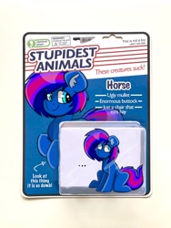 Size: 1154x1536 | Tagged: safe, artist:allicoot, oc, oc only, earth pony, pony, ..., derp, ear fluff, obvious plant, photoshop, smiling, solo, toy