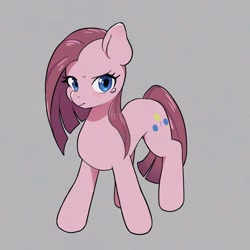 Size: 1654x1654 | Tagged: safe, artist:ayahana, pinkie pie, earth pony, pony, g4, female, gray background, looking at you, mare, pinkamena diane pie, simple background, solo, teary eyes