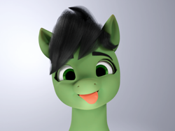Size: 1024x768 | Tagged: safe, oc, oc:anon stallion, earth pony, pony, 3d, :p, blender, bust, male, portrait, silly, simple background, solo, stallion, tongue out
