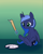 Size: 1778x2247 | Tagged: safe, artist:dusthiel, princess luna, alicorn, pony, g4, atg 2022, baseball bat, clock, ethereal mane, female, horn, horn bat, levitation, literal, magic, mare, newbie artist training grounds, pun, solo, starry mane, starry tail, tail, telekinesis, underhoof, visual pun