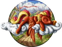 Size: 528x400 | Tagged: safe, artist:da-exile, oc, oc only, oc:rum, pegasus, pony, cloud, male, simple background, sleeping, solo, transparent background