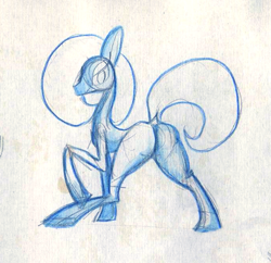 Size: 549x531 | Tagged: safe, artist:sanfin, oc, oc only, earth pony, pony, butt, clothes, earth pony oc, female, mare, plot, simple background, sketch, smiling, solo, traditional art, white background