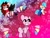 Size: 2048x1536 | Tagged: safe, artist:dzzarz, pinkie pie, demon, demon pony, earth pony, pony, g4, bf and gf (friday night funkin), boyfriend (friday night funkin), cap, clothes, crossover, demon horns, demon wings, devil tail, dress, emanata, eyes closed, female, friday night funkin', funkin' is magic, girlfriend (friday night funkin), hat, high heels, horns, male, mare, pants, raised hoof, shirt, shoes, smiling, stallion, tail, wings