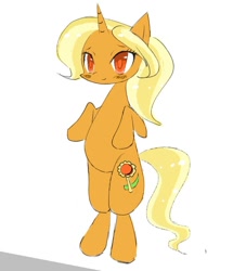 Size: 822x905 | Tagged: safe, artist:ponysprinkles, sunflower spectacle, pony, unicorn, g4, female, horn, mare, simple background, smiling, solo, white background