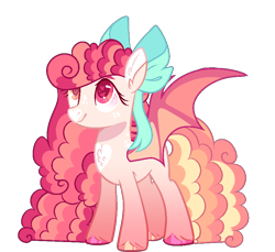 Size: 856x784 | Tagged: safe, artist:lilywolfpie, oc, oc:stitched heart, bat pony, pony, base used, bow, female, hair bow, mare, simple background, solo, transparent background