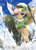 Size: 2374x3259 | Tagged: safe, artist:夜少, part of a set, daring do, pegasus, pony, g4, clothes, female, goggles, high res, jacket, looking at you, mare, scarf, ski goggles, skiing, snow