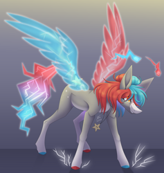 Size: 3720x3927 | Tagged: safe, artist:sadatrix, oc, earth pony, pony, artificial wings, augmented, female, high res, magic, magic wings, mare, solo, wings