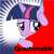 Size: 1024x1024 | Tagged: safe, edit, twilight sparkle, pony, unicorn, derpibooru, g4, 1000 hours in ms paint, blue background, curtains, filter, hiding, hooves, horn, meta, meta:questionable, spoilered image joke, unicorn twilight, white background