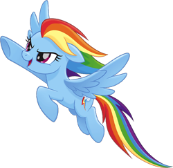 Size: 792x770 | Tagged: safe, rainbow dash, pegasus, pony, g4, my little pony: the movie, official, female, flying, mare, movie accurate, open mouth, open smile, render, simple background, smiling, solo, spread wings, transparent background, vector, wings