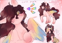 Size: 1219x847 | Tagged: safe, artist:maytrix, oc, oc only, oc:maytrix, pegasus, pony, rabbit, animal, cutie mark, female, heart, mare, one eye closed, reference sheet, smiling, text, wings, wink