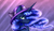 Size: 1989x1173 | Tagged: safe, artist:darklight1315, princess luna, alicorn, pony, g4, bow, chest fluff, ear fluff, ethereal mane, female, hat, hat bow, looking at you, mare, solo, stars