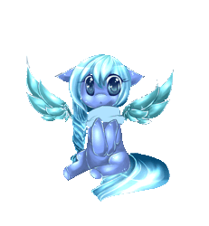 Size: 600x650 | Tagged: safe, artist:aquagalaxy, oc, oc only, oc:sapphire crescent, pegasus, pony, animated, blinking, simple background, solo, transparent background