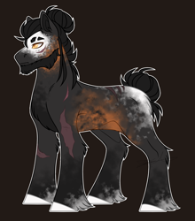 Size: 1584x1800 | Tagged: safe, artist:purplegrim40, oc, oc only, earth pony, pony, beard, black background, earth pony oc, facial hair, male, scar, simple background, solo, stallion