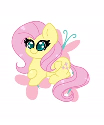 Size: 1620x1940 | Tagged: safe, artist:cinematic-fawn, fluttershy, pony, g4, chibi, lying down, prone, simple background, solo, white background